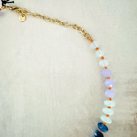 Nordstrom Color Pop Beaded Necklace - Blue, Aqua, Lavender - Colorful, Unique - Picture 7 of 9